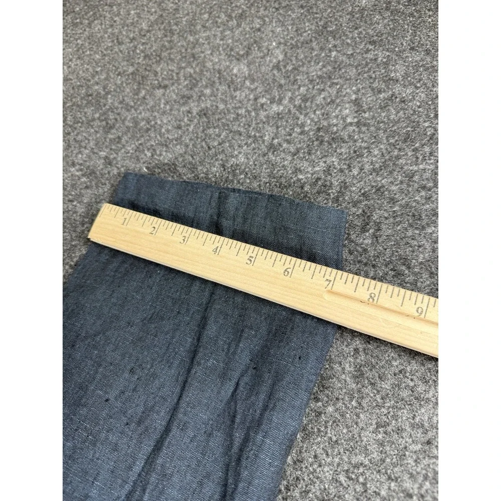 H&M Relaxed Fit Blue 100% Linen Tapper Leg Pants Size 34R Summer Boho‎ Minimal